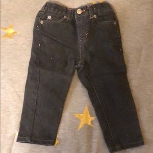 Sparkly black baby girls denim jeans